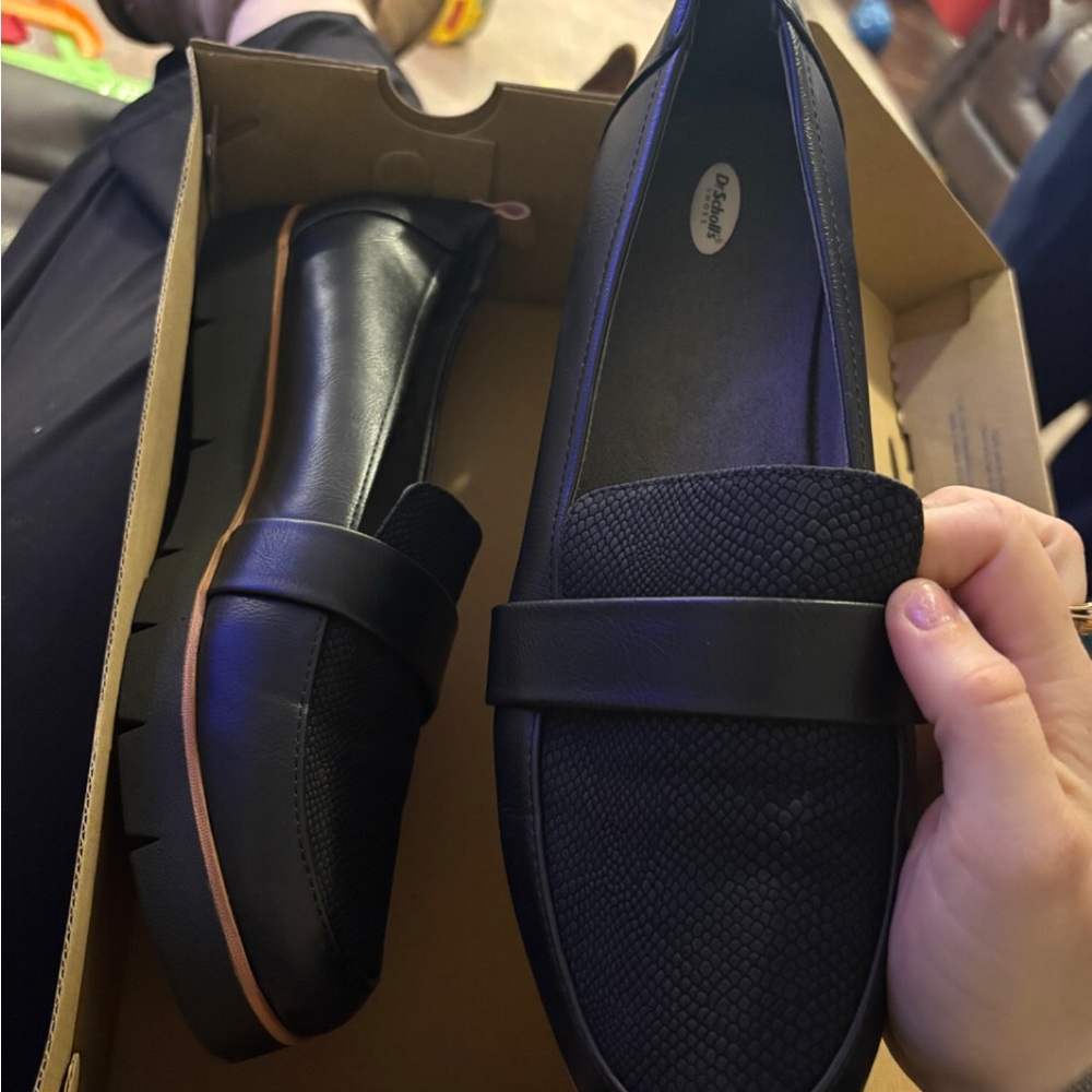 Dr. Scholl's Black Textured Slip-On Shoes